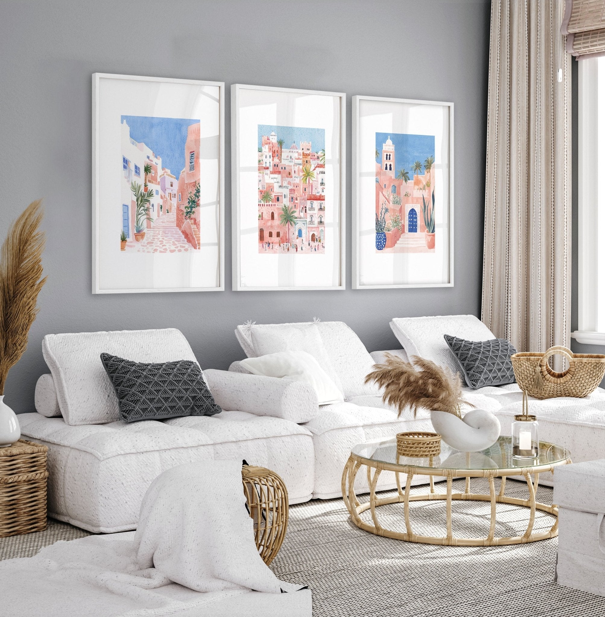 Home Decor Living Room Pictures | Set of 3 Beach Decor Wall art Prints