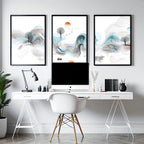 Home office prints | set of 3 framed wall art