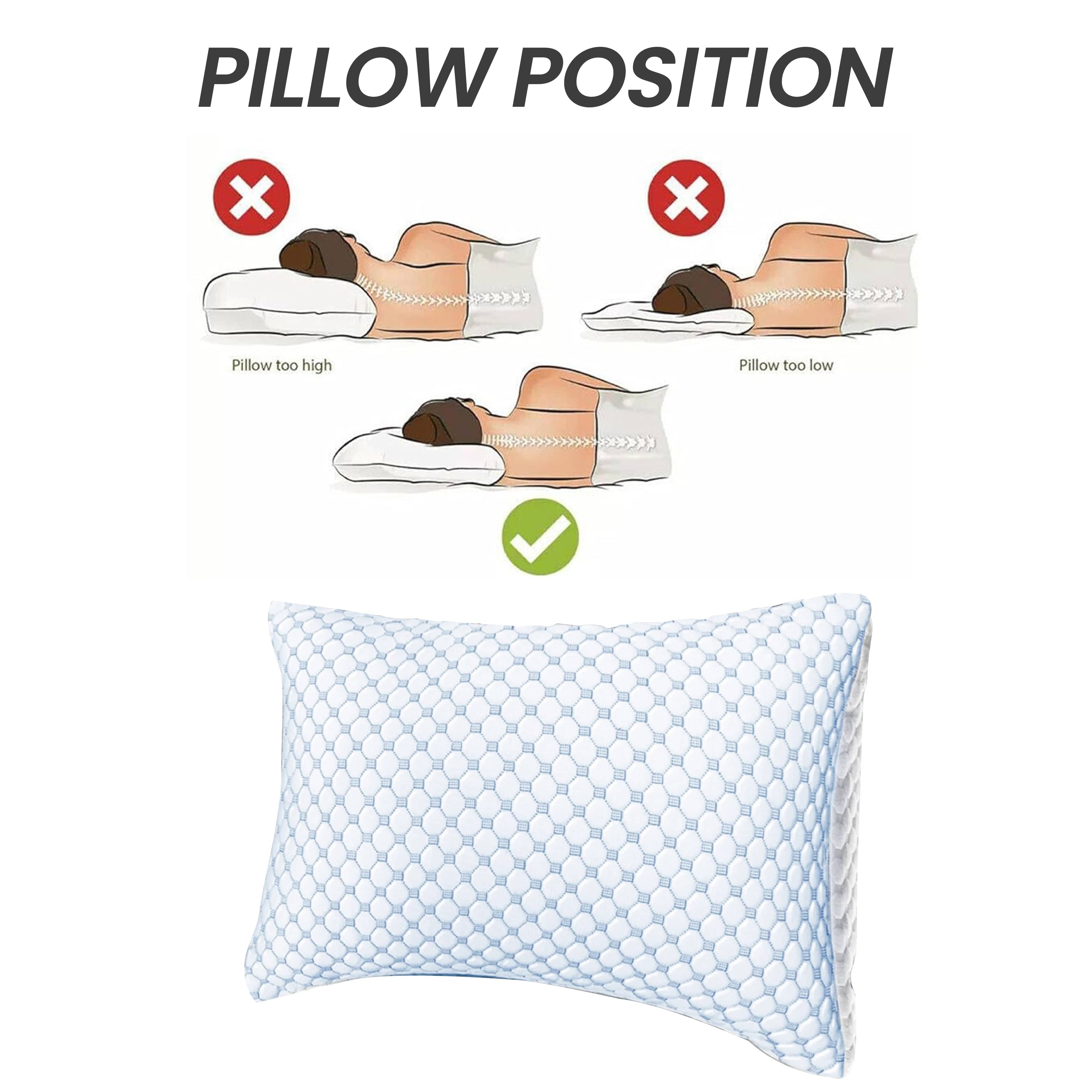 Ice Cool Unique Hypoallergenic Cooling Memory Foam Pillow for Nightlong Comfort and Breathable Sleep Support by OLIVIA ROCCO