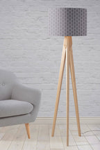 Grey with White Squares Geometric Design Lampshade, Ceiling or Table Lamp Shade