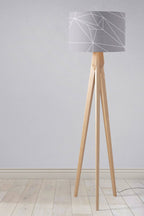 Grey with a White Lines Geometric Design Lampshade, Ceiling or Table Lamp Shade