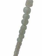 Ghana glass bead necklace - S clear etched