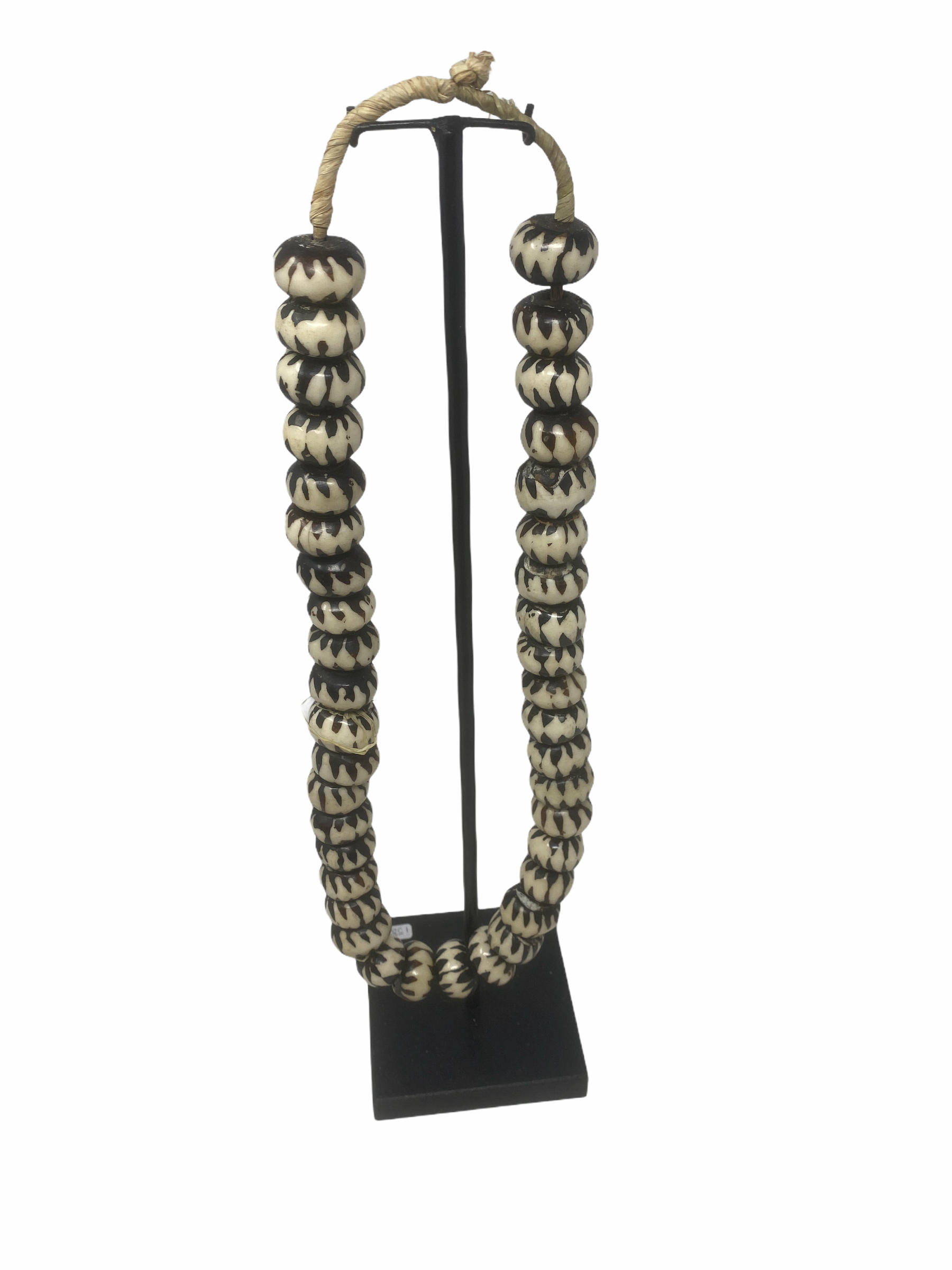 Kenya Beads - brown & white