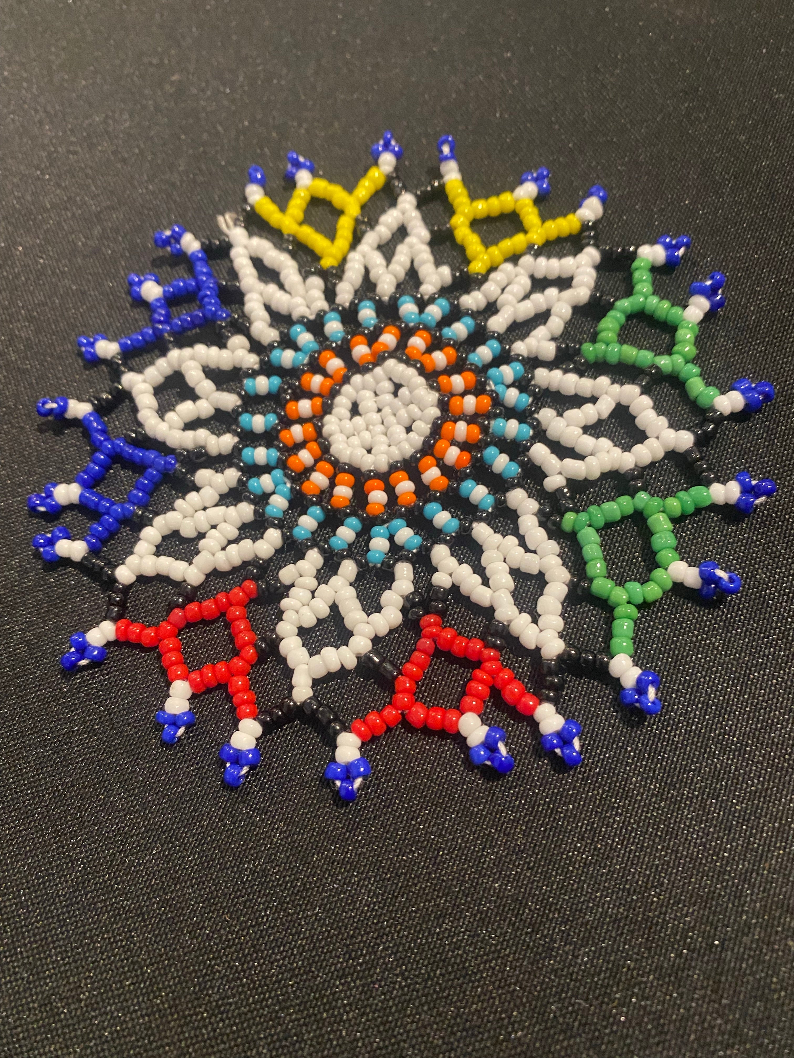 Handmade glass beaded coaster - South Africa