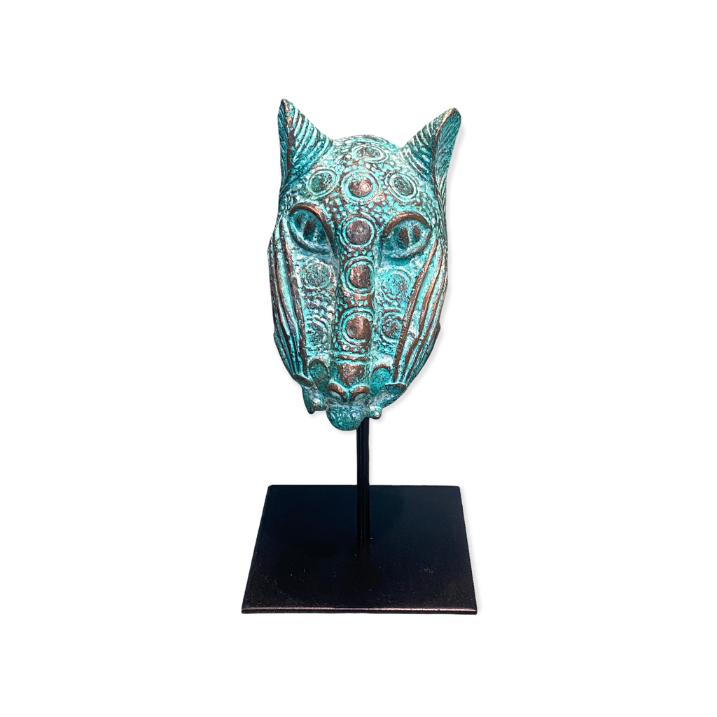 Benin Leopard sculpture - Bronze (7.02)