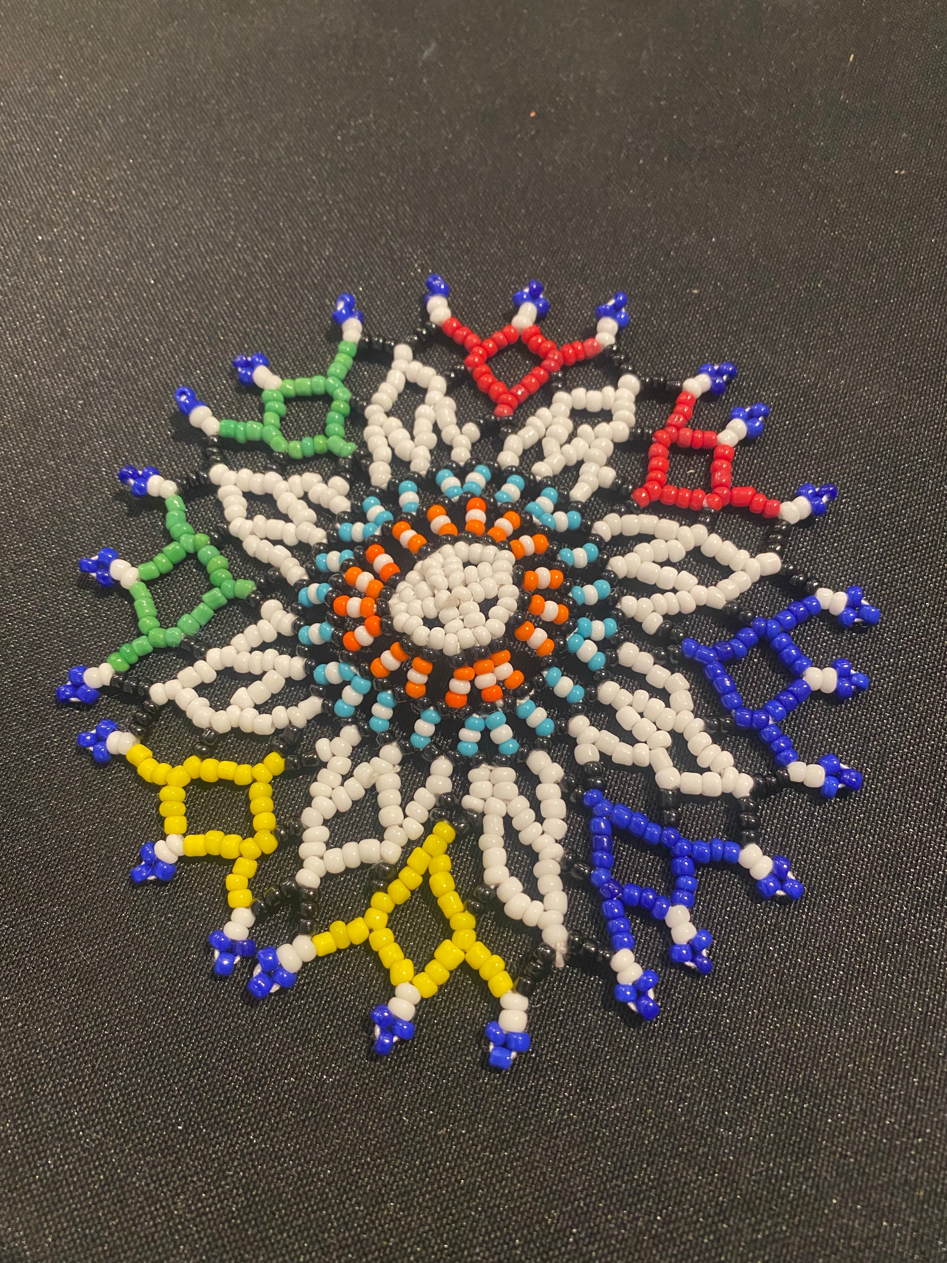 Handmade glass beaded coaster - South Africa