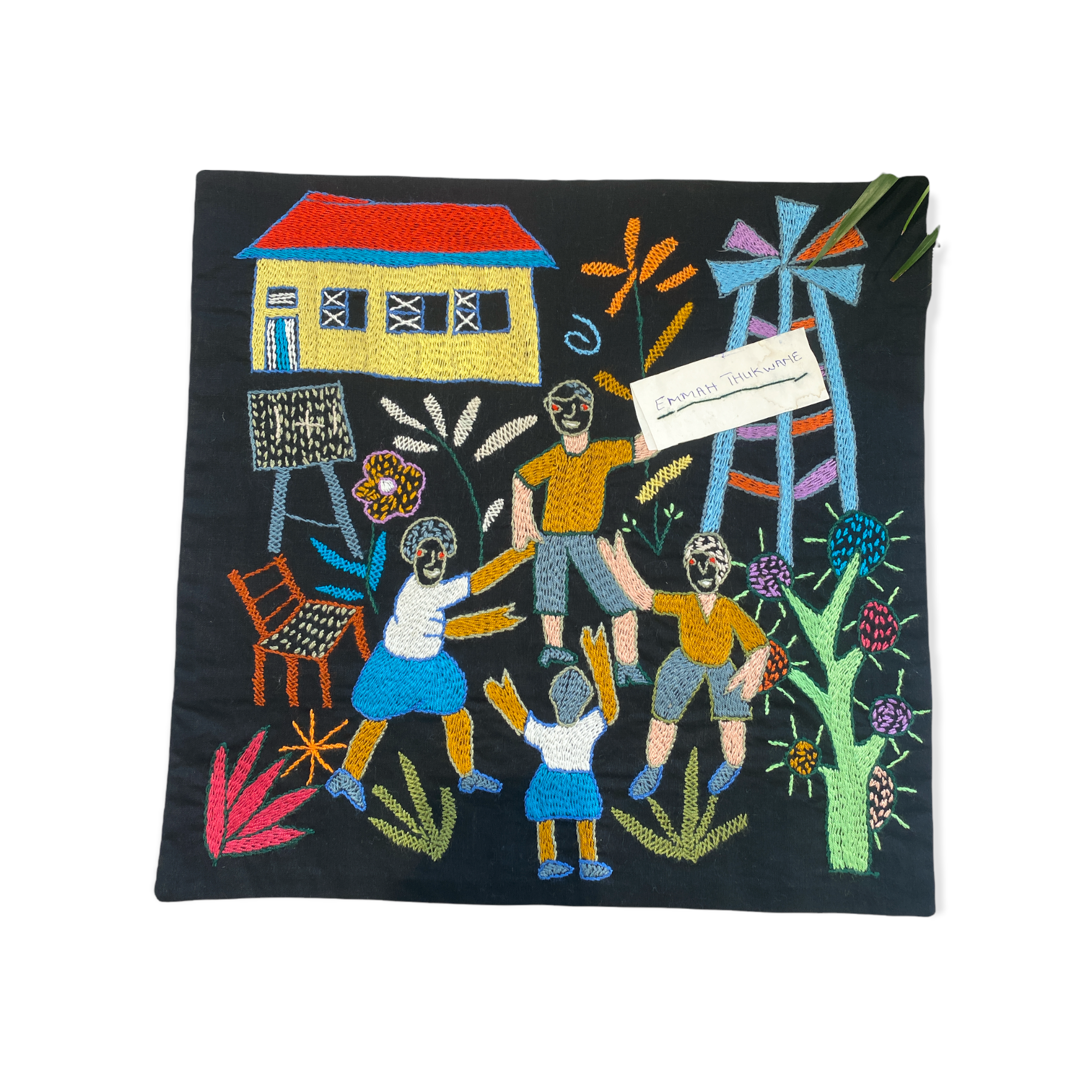 Mapula embroidered cushion 40x40 - South Africa