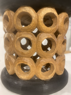 Bamileke Stool \ Table - 40cm - Natural & Black