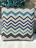 The Couture Cushion - The Outdoor Blue Zig Zag - Style No. 67
