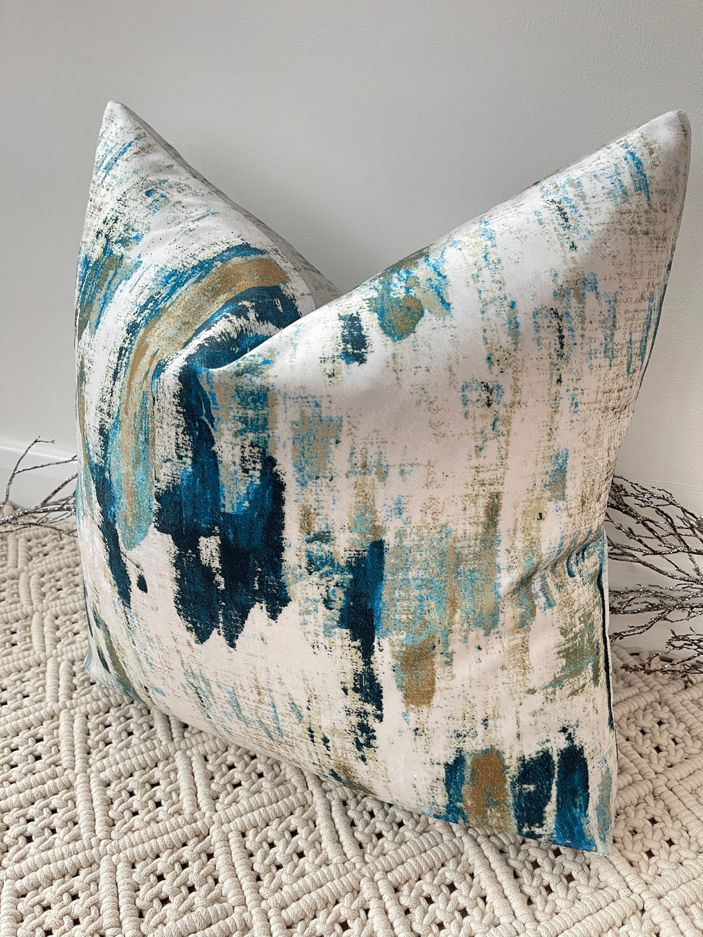 The Couture Cushion - The Peacock Teal Velvet - Style No. 10