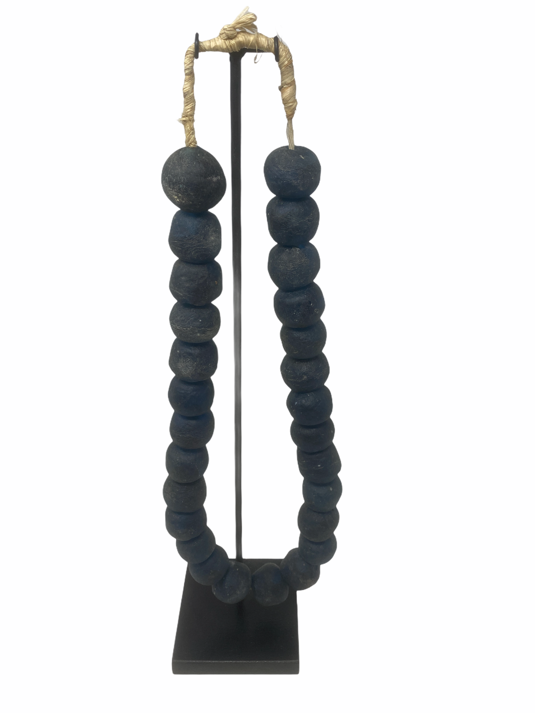 Ghana Glass beads Ocean blue - Large