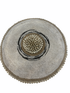 Cameroon Beaded Shield - L Black and white