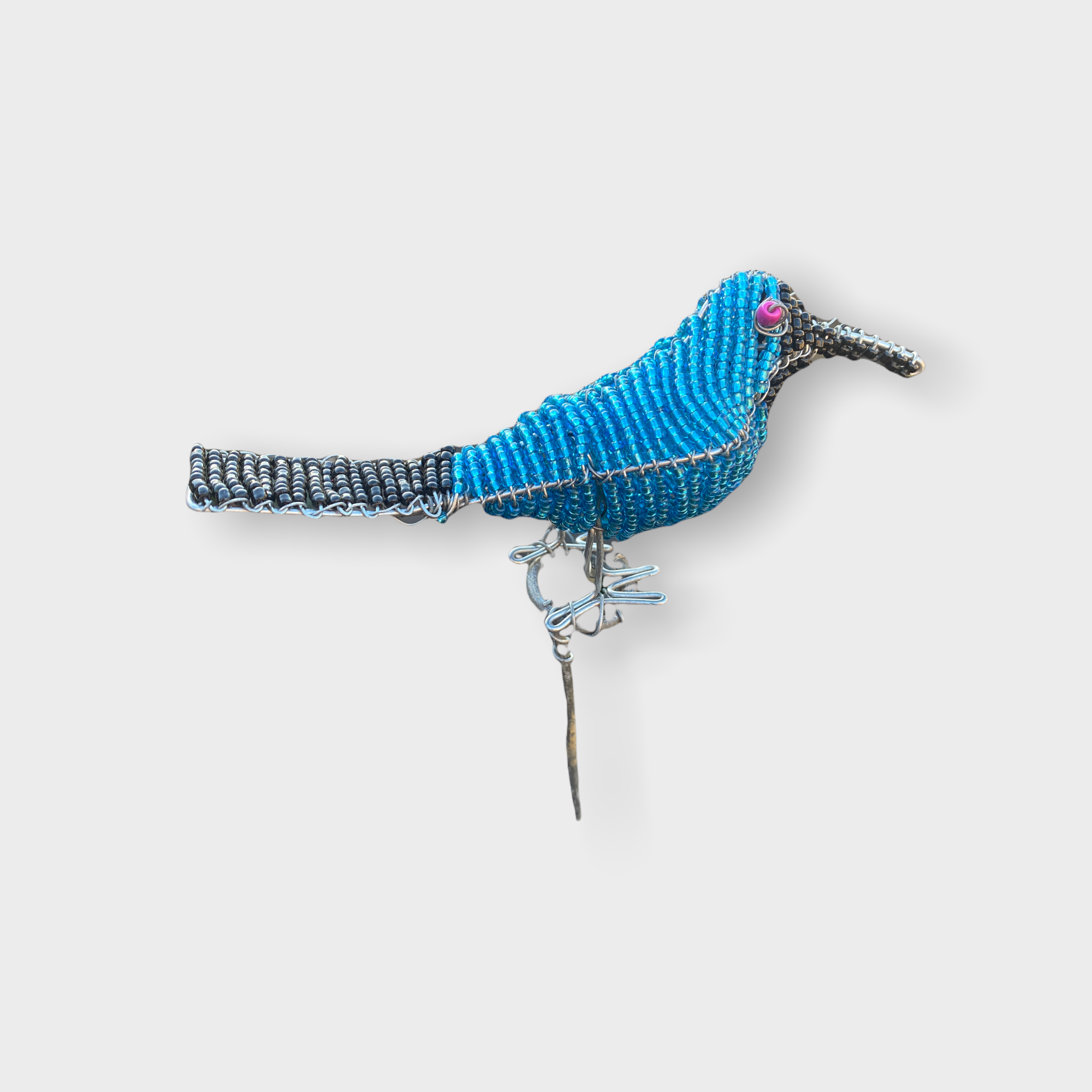 Beaded Garden Birds - South Africa - Blue/Black