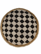 Cameroon Beaded Shield CW07- L - 55cm black and white