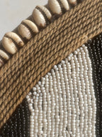 Cameroon Beaded Shield CW07- L - 55cm Black & White