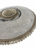 Cameroon Beaded Shield - L Black and white