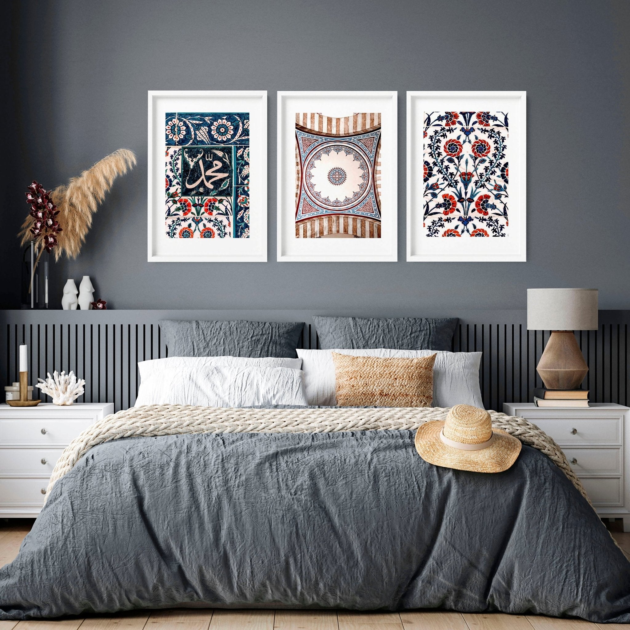 Islamic Art and geometry | set of 3 Bedroom wall art