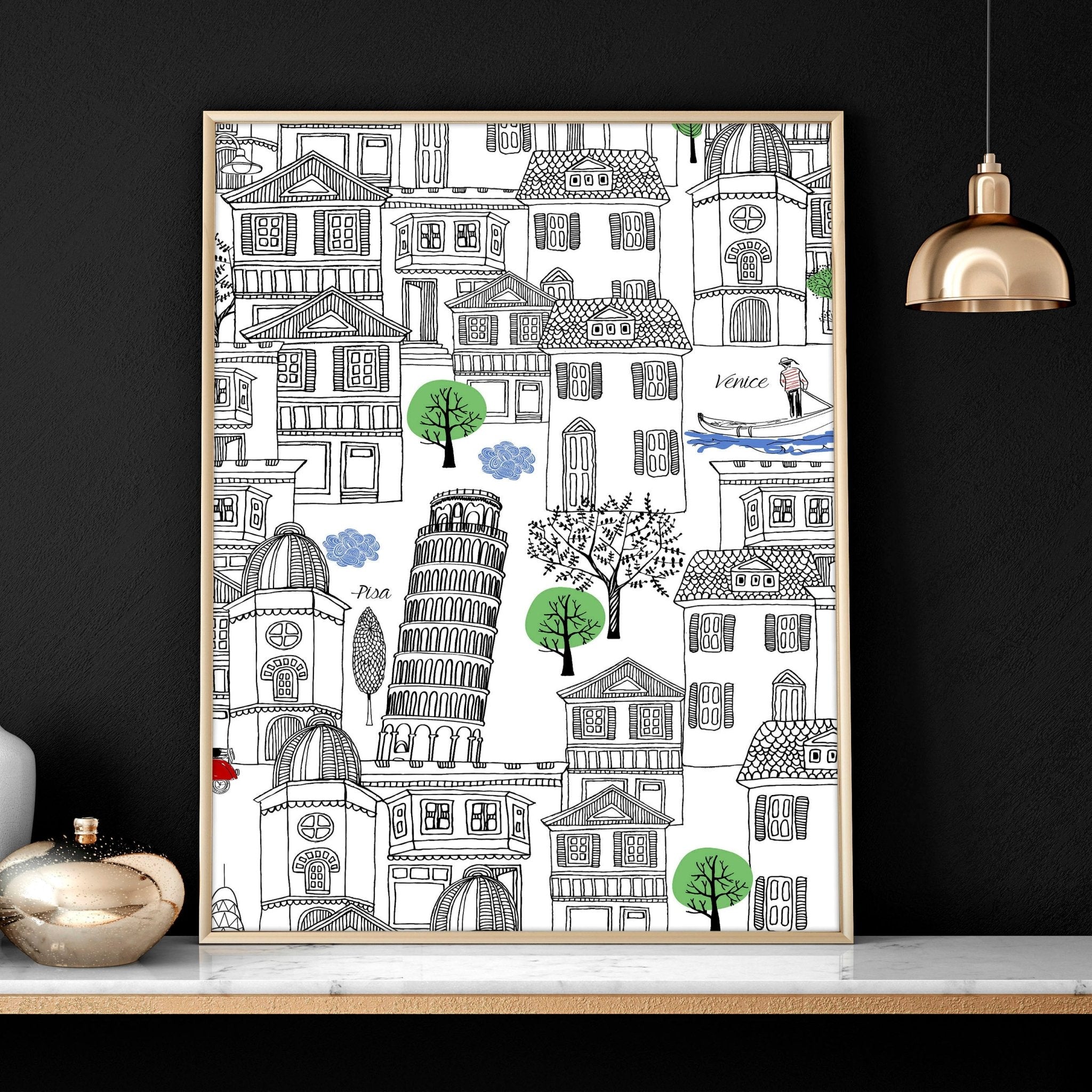 Italy print wall art | set of 2 travel posters
