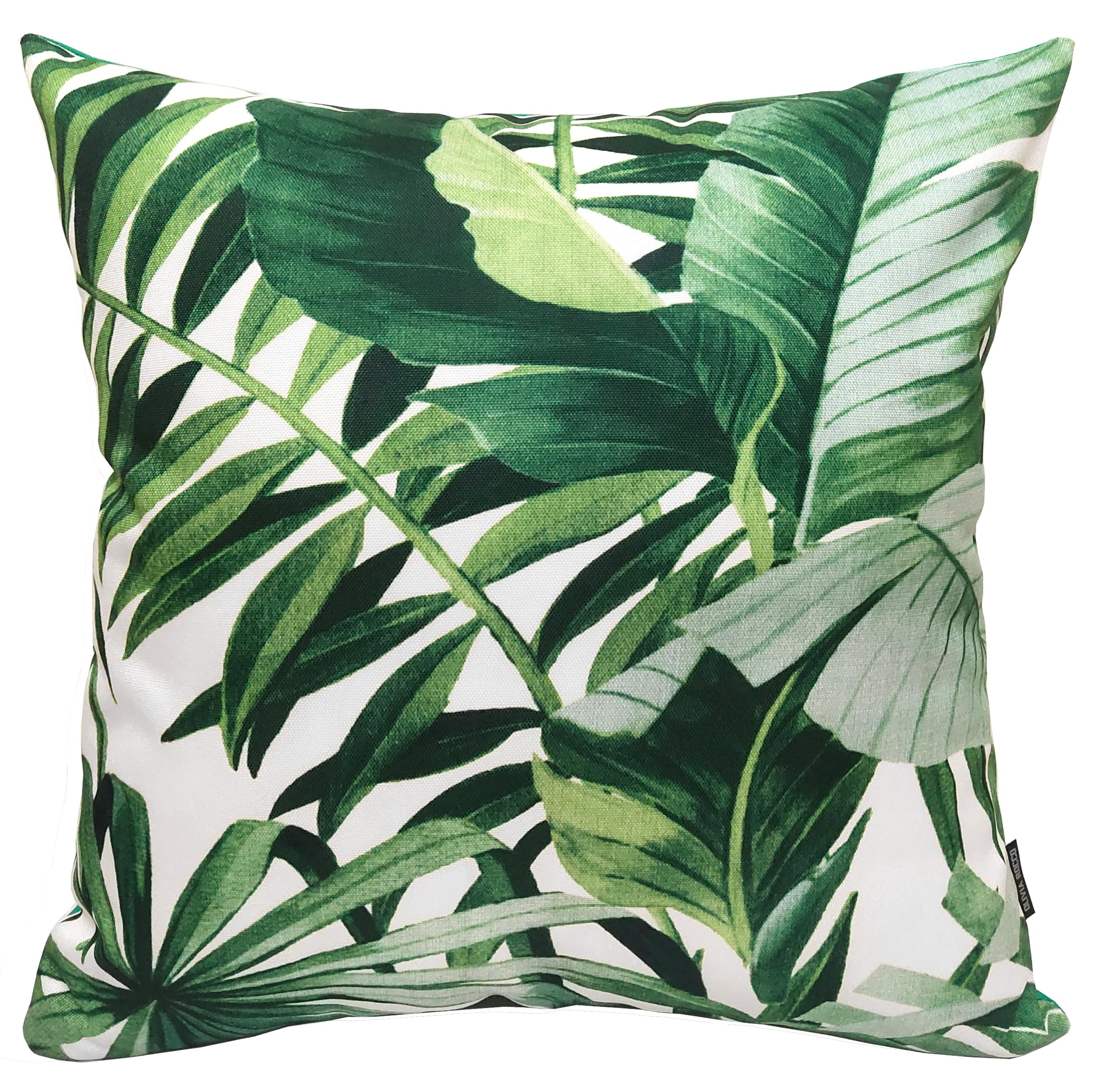 OLIVIA ROCCO Cushion Covers Jamil Green Waterproof 43x43 cm Reversible Breathable Indoor Outdoor Patio Garden Sofa Bed Chair Protection