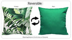 OLIVIA ROCCO Cushion Covers Jamil Green Waterproof 43x43 cm Reversible Breathable Indoor Outdoor Patio Garden Sofa Bed Chair Protection