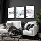 Landscape painting Japan | set of 3 wall art prints for living room