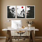 Dragon wall art | set of 3 prints for home office decor