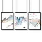 Japanese bedroom decor | set of 3 wall art prints