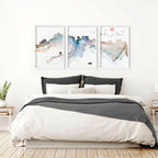 Japanese bedroom decor | set of 3 wall art prints