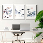 Japanese Cherry Blossom Art | set of 3 wall art prints