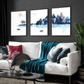 Framed wall art for living room | set of 3 Japanese wall art prints