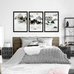 Art for a bedroom | set of 3 Japanese wall art