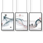 Landscape art sunset | set of 3 framed wall art