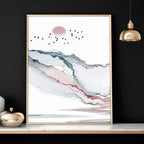 Landscape art sunset | set of 3 framed wall art