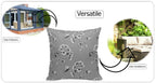 OLIVIA ROCCO Jardin Silver Waterproof Cushion Covers 17x17 Inch Indoor Outdoor Weather-Resistant Patio Garden Balcony Decor
