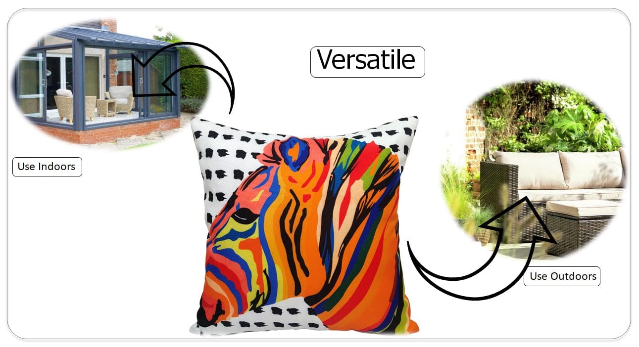 OLIVIA ROCCO Kampala Orange Waterproof Cushion Covers 43 x 43 cm Reversible Breathable Decorative For Indoor Outdoor Patio Garden Sofa Bed Chair - Nest UK