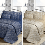 OLIVIA ROCCO Kew Hand Woven Jacquard Cotton Quilt Cover Duvet Set Cotton Rich Bedspreads Designed in England All Sizes Available