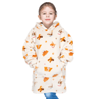 OLIVIA ROCCO Kids Oversized Hooded Blanket Hoodie Sherpa Fur Fleece Dogs Pattern Ultra-Soft Loungewear Machine Washable For Ages 8-15