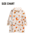 OLIVIA ROCCO Kids Oversized Hooded Blanket Hoodie Sherpa Fur Fleece Dogs Pattern Ultra-Soft Loungewear Machine Washable For Ages 8-15