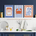 Kitchen Modern Wall Decor | Set of 3 Italian Lifestyle Wall art Prints