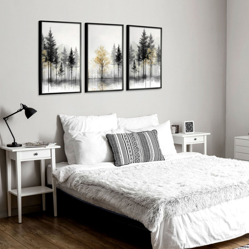 Landscape Canvas Wall Art | Set of 3 Asian Inspired Wall art Prints