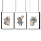 Large abstract prints | set of 3 wall art for living room
