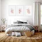 Large Coastal Wall Art | Set of 3 Seashells Wall art Prints