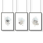 Beach theme bathroom accessories | Set of 3 wall art prints