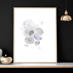 Beach theme bathroom accessories | Set of 3 wall art prints