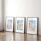 Large Framed Wall Paintings | Set of 3 Beach Decor Wall art Prints