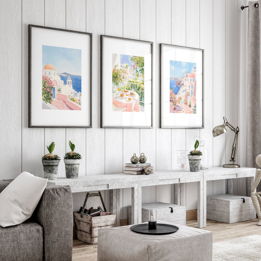 Large Living Room Canvas Art | Set of 3 Beach Decor Wall art Prints