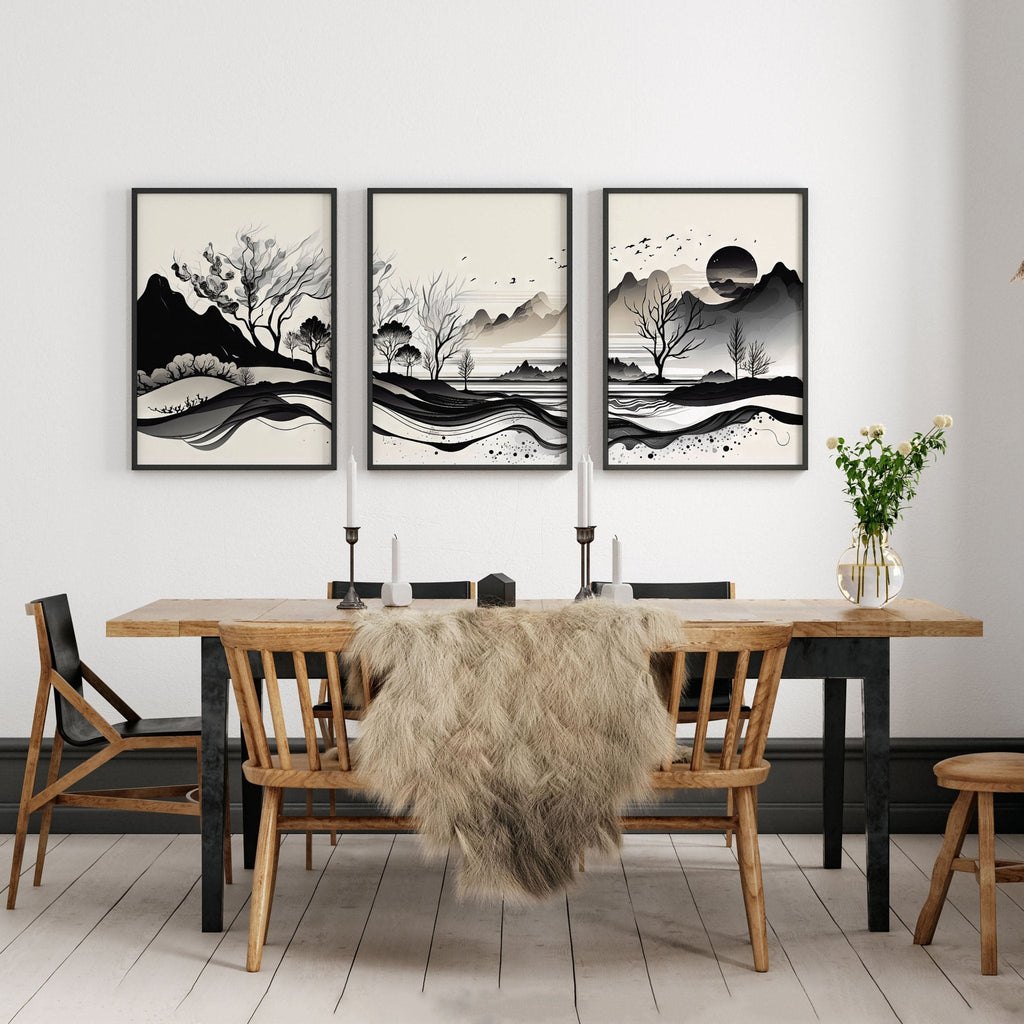 3 Large Pictures on Wall – Set of 3 Living Room Prints
