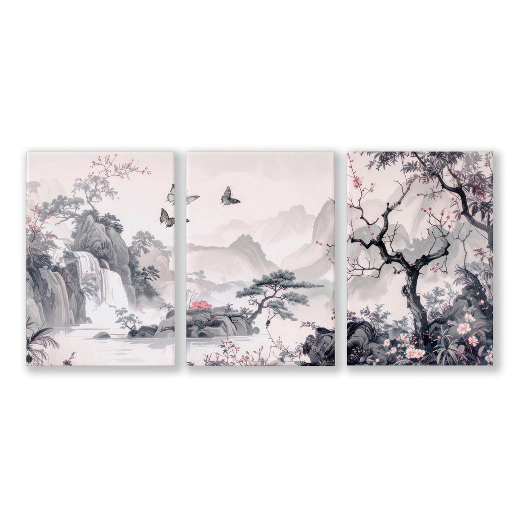 Large Picture Prints | Set of 3 Chinoiserie Wall art Prints