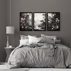 Large Pictures With Frames | Set of 3 Chinoiserie Wall art Prints