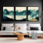 Set of 3 framed prints | Large Scandinavian wall art